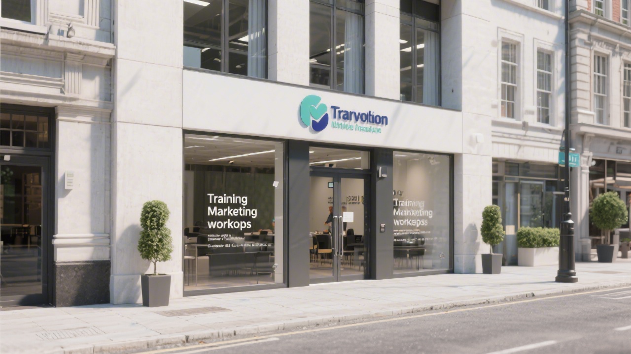 Modern Dublin office exterior on Merrion Row with clean signage and an entrance that suggests a professional training space for marketing workshops.
